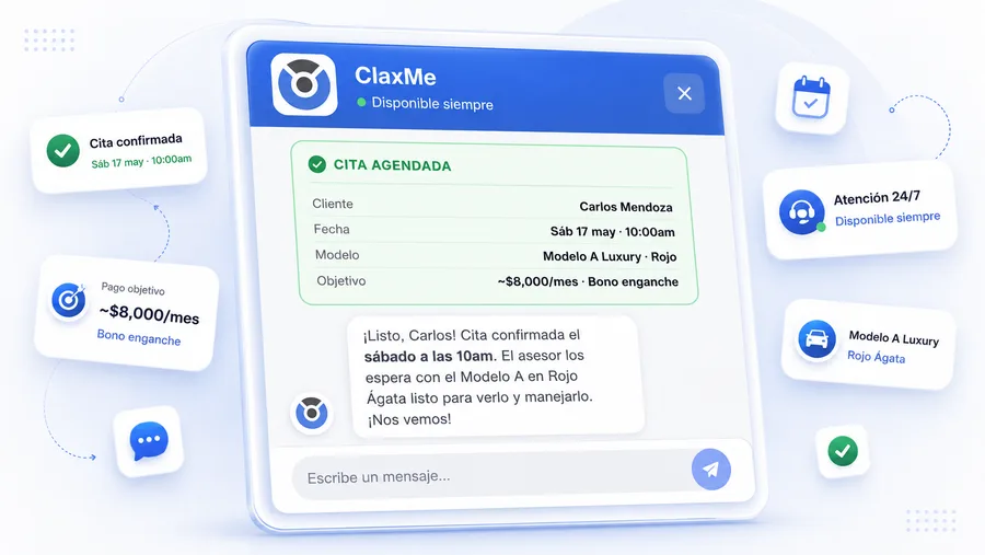 ClaxMe confirma una cita agendada en el chat